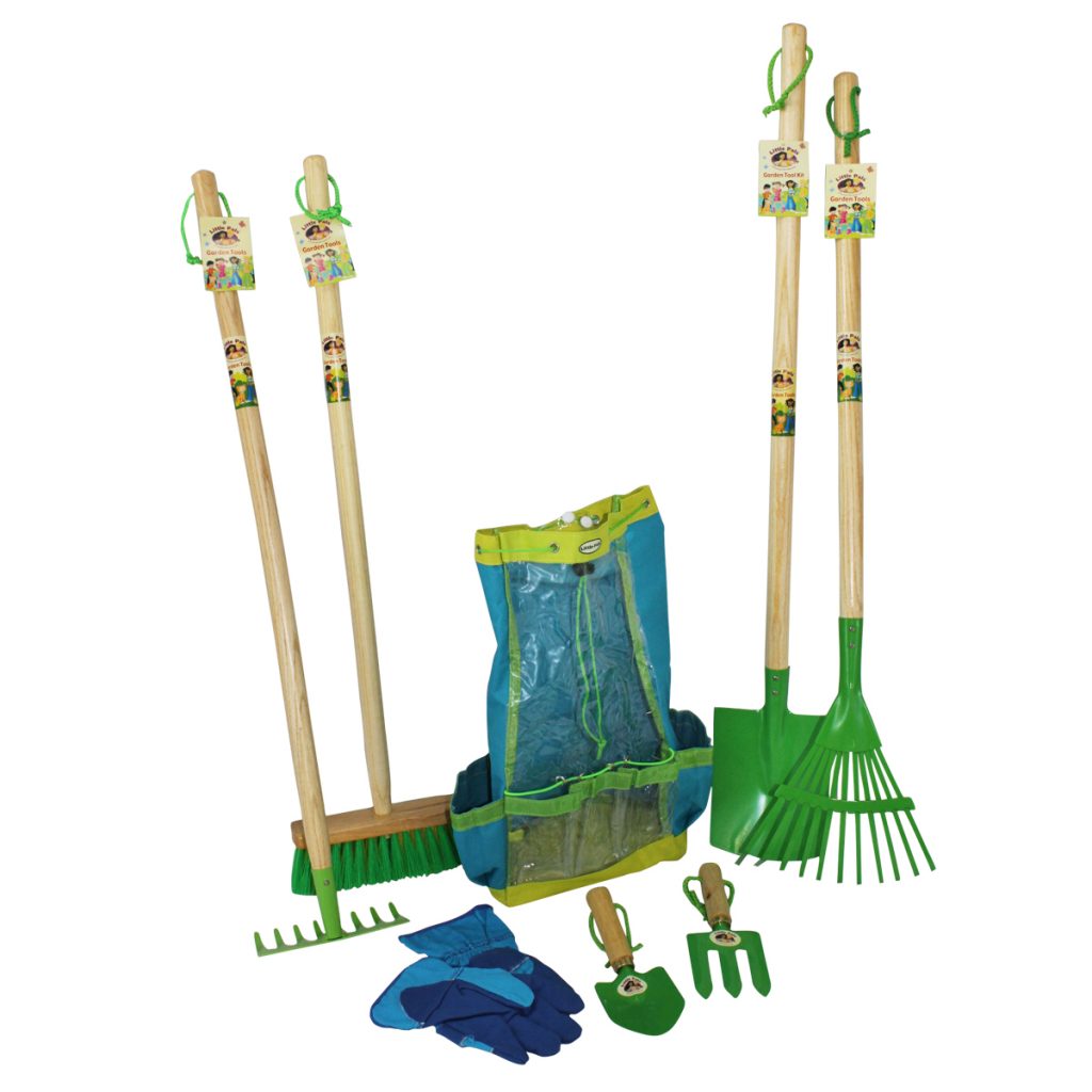 Tool Kit plus broom and garden rake • Little Pals