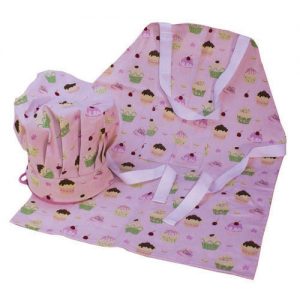 pink hat and apron